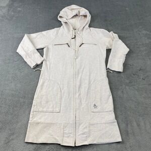 Original Penguin Light Gray Hooded Long Zip Cardigan